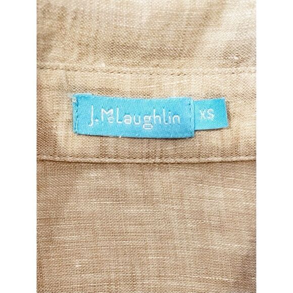 J.McLaughlin Fallon 100% Linen Shirt Blouse Top Tunic size XS $198.00 Beige - Picture 7 of 7